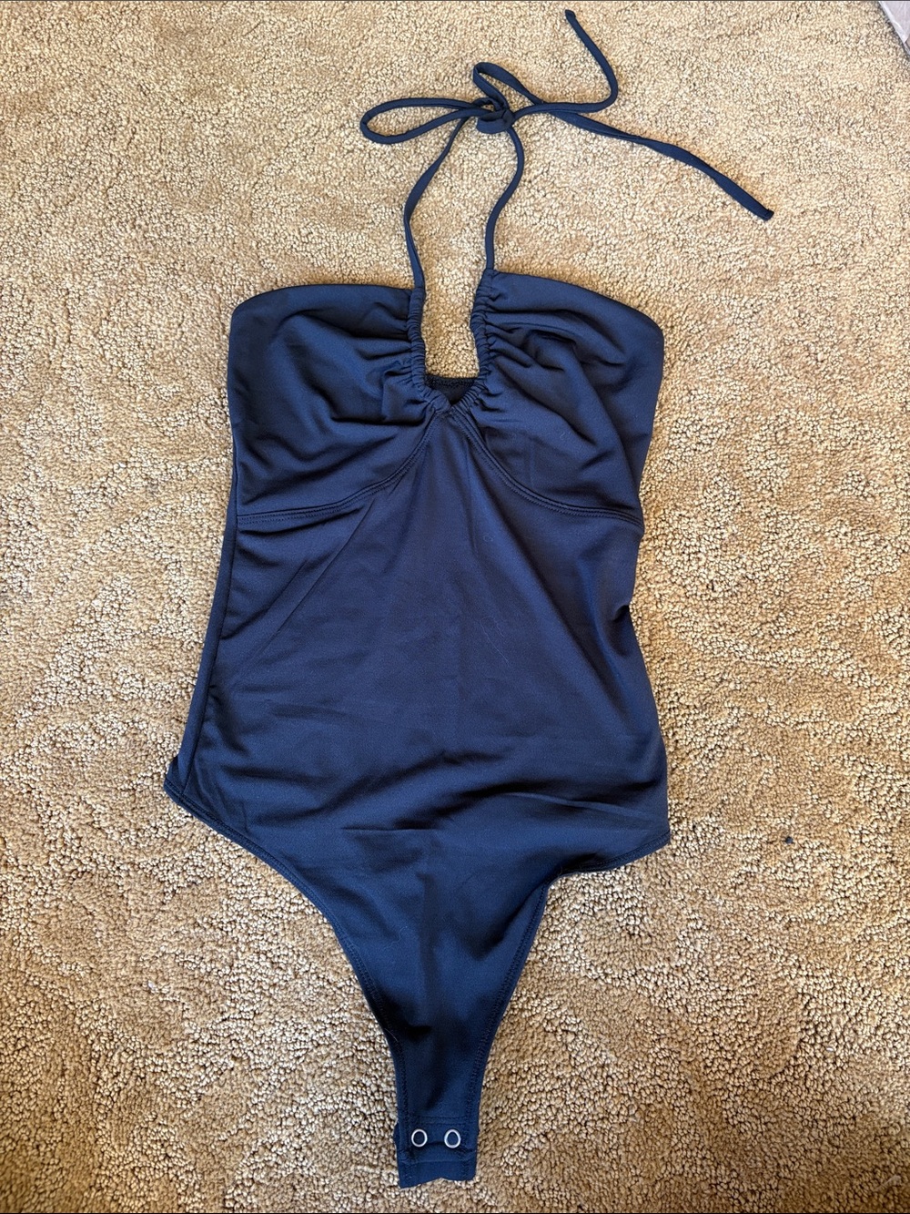 Abercrombie & Fitch Halter Bodysuit with Tie Neck
